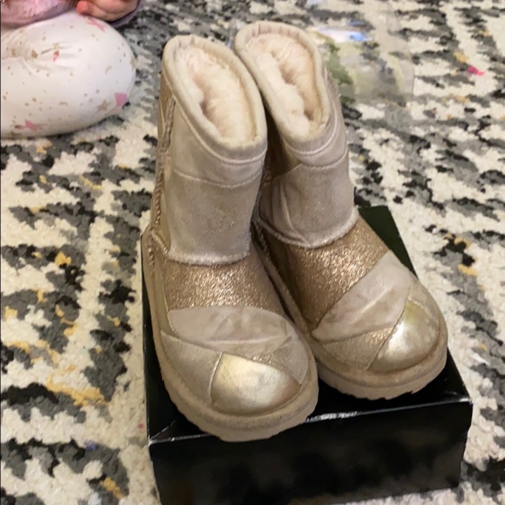 Metallic patchwork uggs